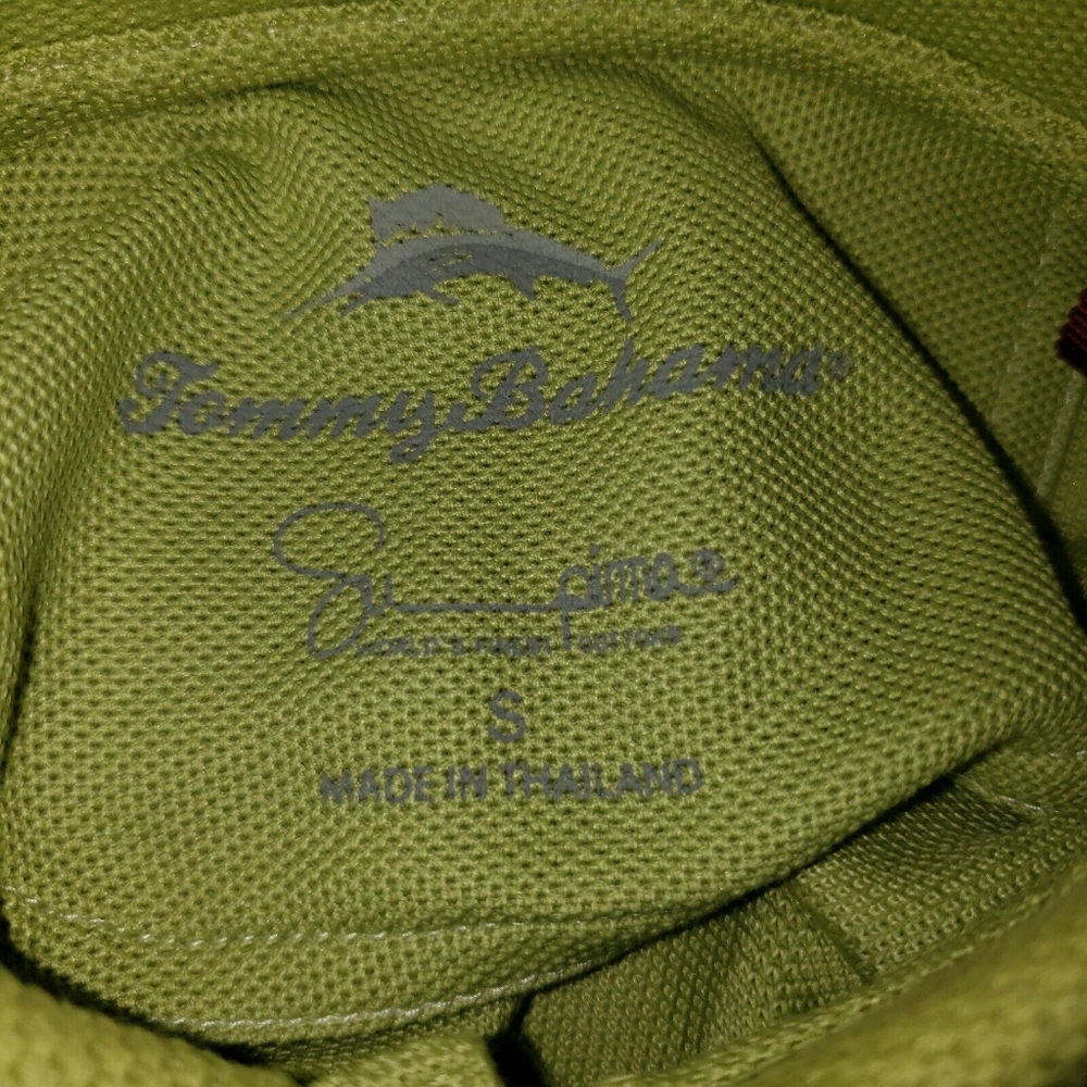 Tommy Bahama S/S Polo Shirt Men's S Green Pima Cotton Blend Casual Uniform Golf - Picture 5 of 6
